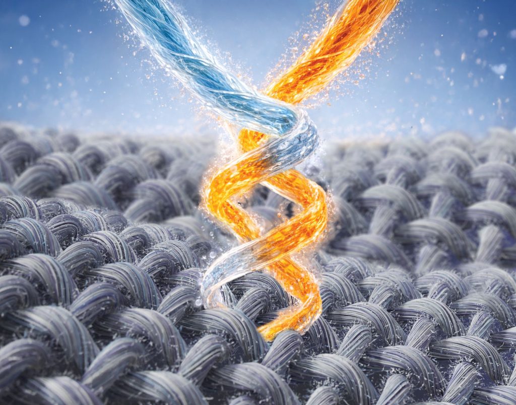Graphic showing how StainShot Technology penetrates carpet fibres