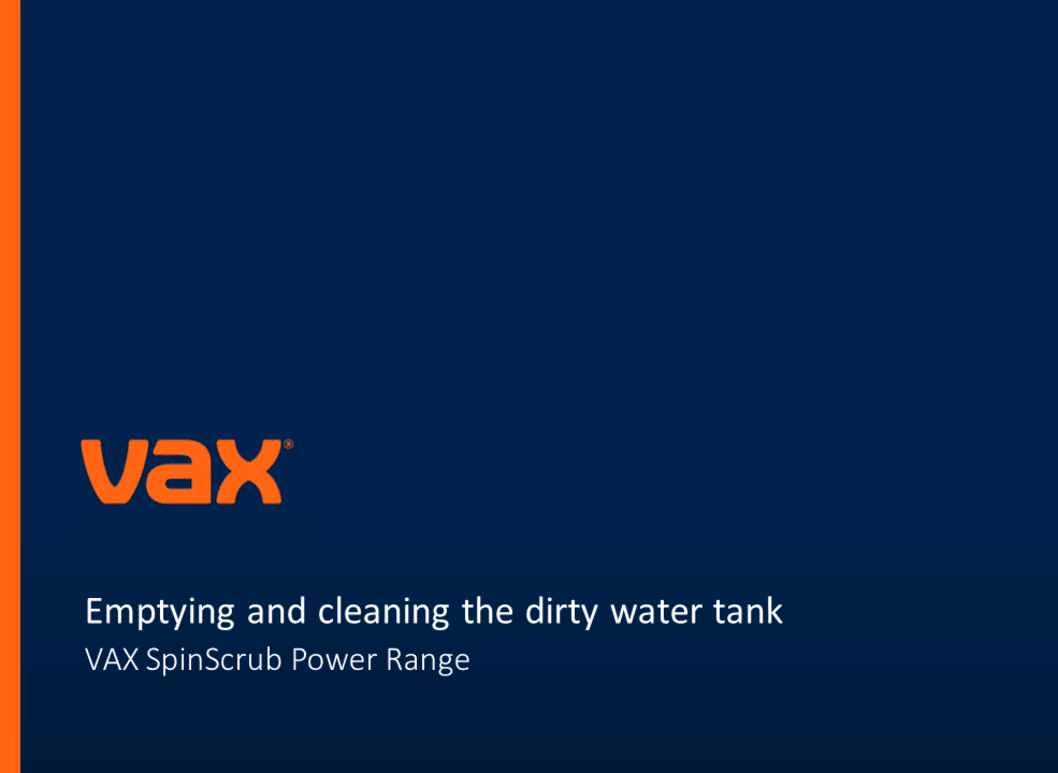 Emptying and cleaning the dirty water tank
