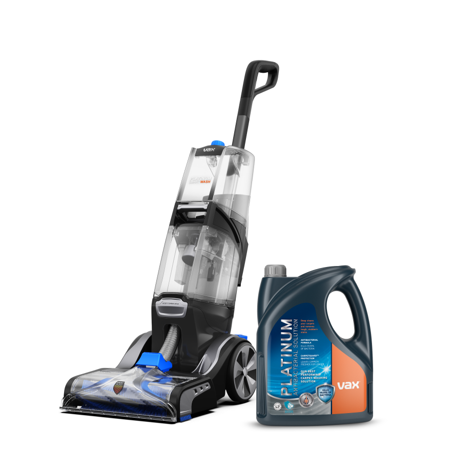 VAX Platinum SmartWash Carpet Cleaner and VAX Platinum Antibacterial Solution 4L Bundle