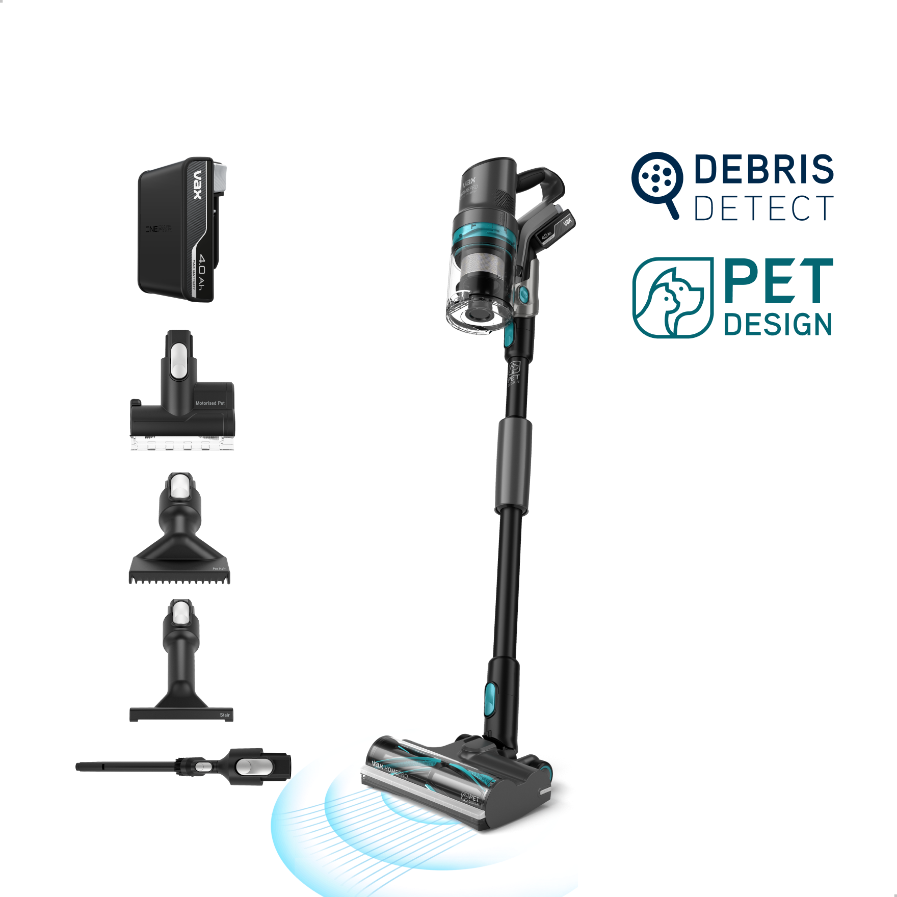 VAX HomePro Detect Pet-Design Cordless Vacuum Cleaner