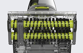 Dual rotating brush bars