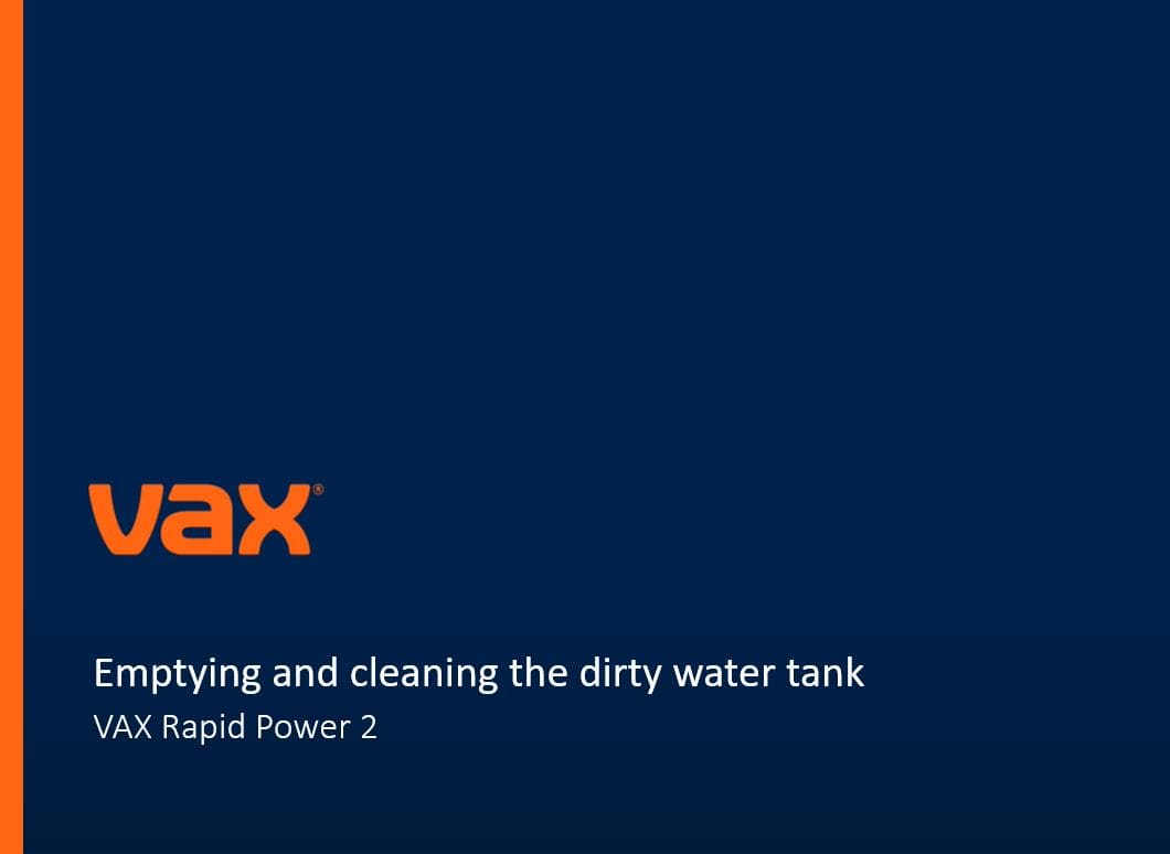 Emptying and cleaning the dirty water tank