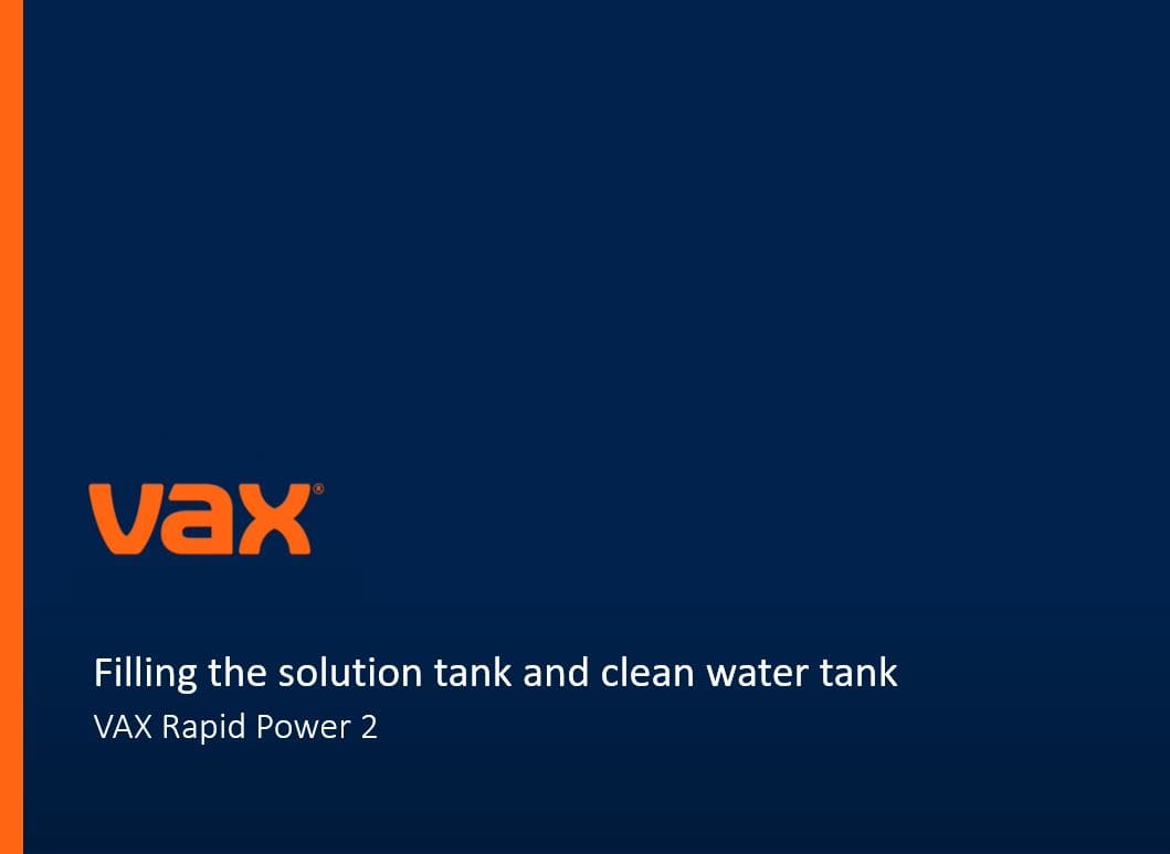 Filling the solution tank and clean water tank