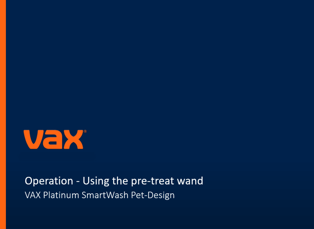 Operation - Using the pre-treat wand