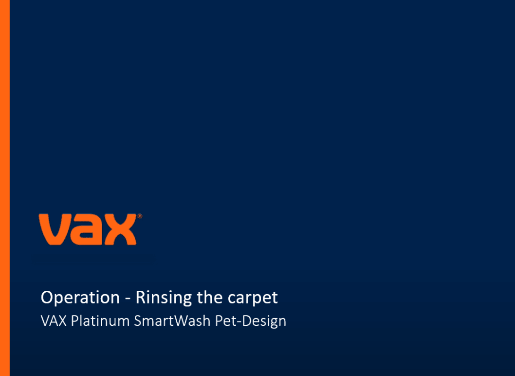 Operation - Rinsing the carpet