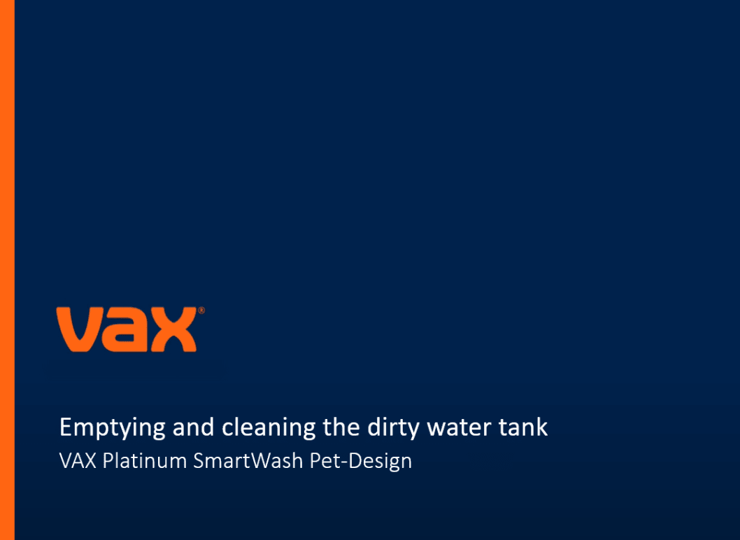 Emptying and cleaning the dirty water tank