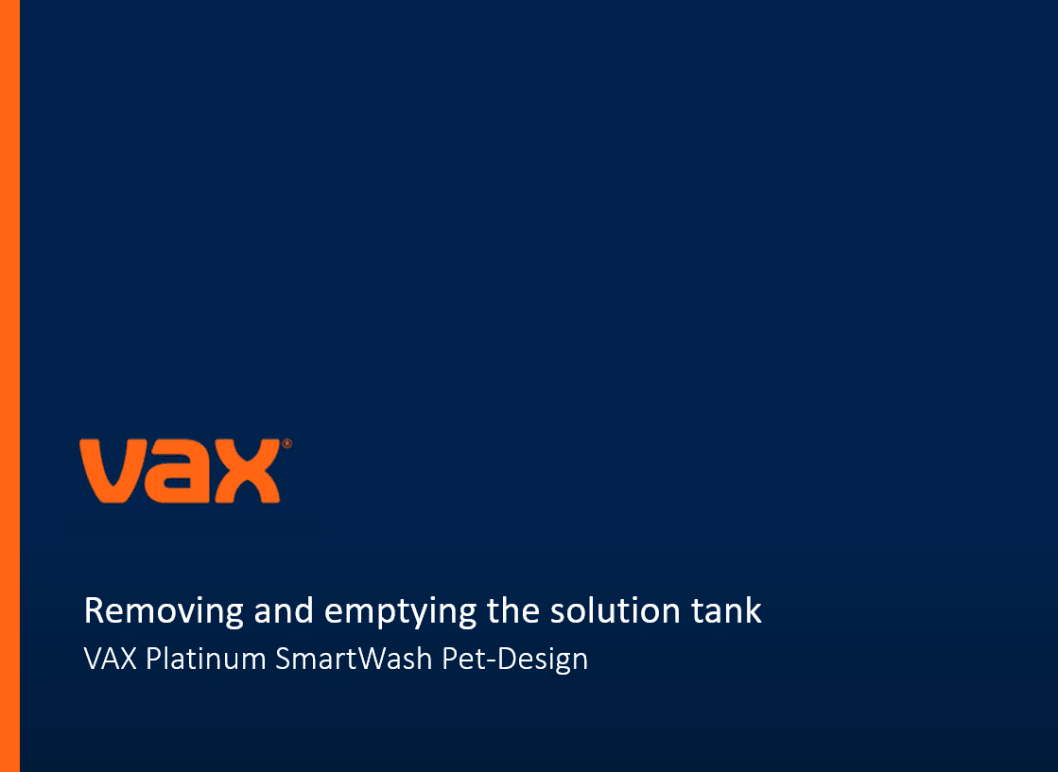 Removing and emptying the solution tank