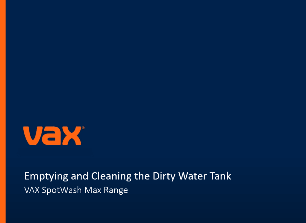 Emptying and Cleaning the Dirty Water Tank
