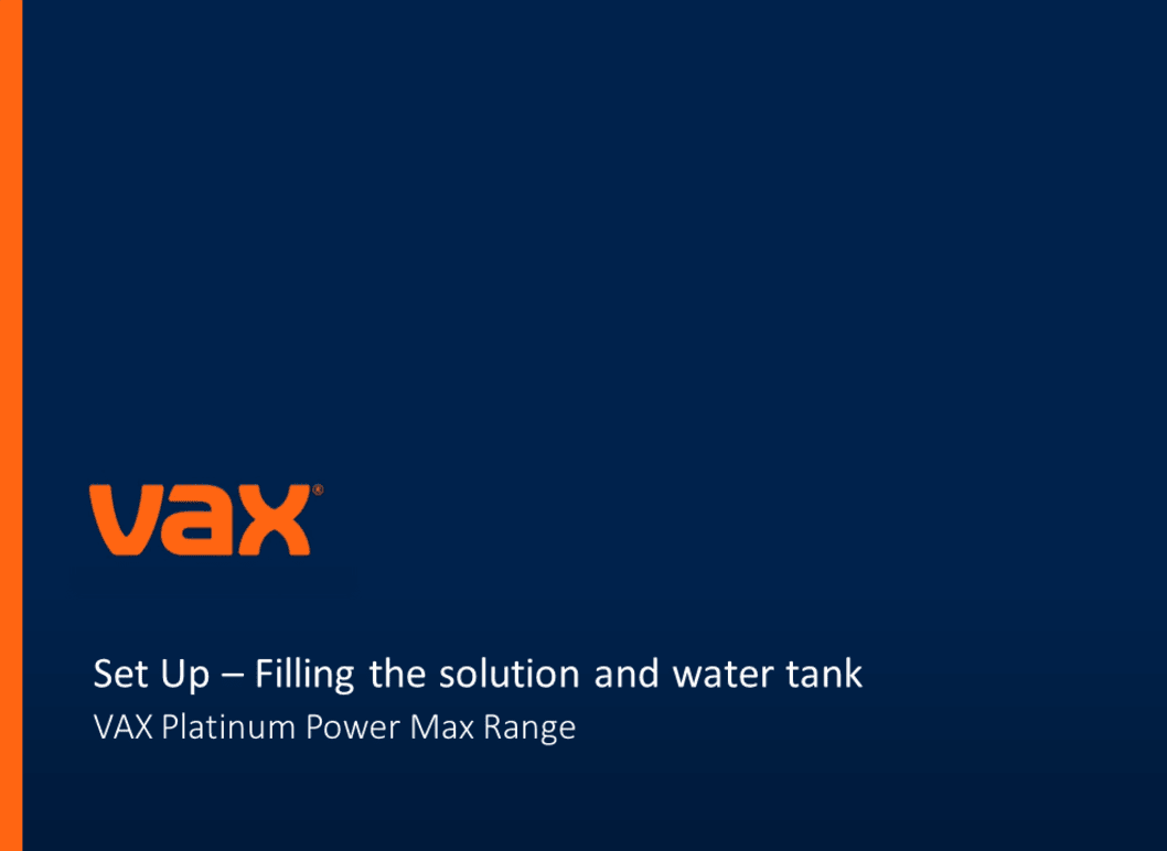 Filling the solution and water tank